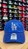 Los Angeles Dodgers Strapback '47 Brand Clean Up Adjustable Womens Royal Dazzle Hat Cap