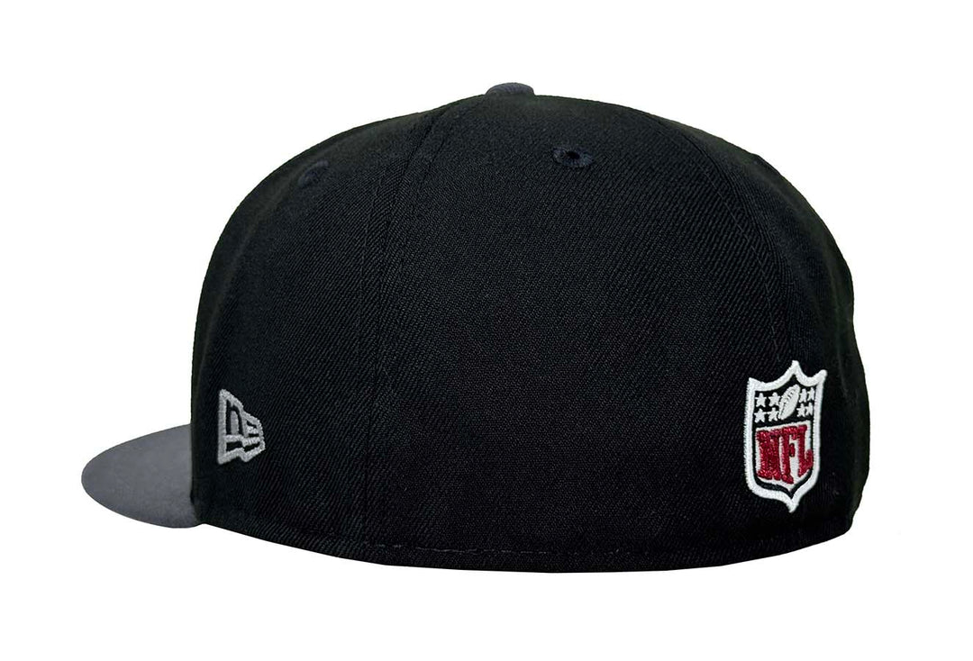 Atlanta Falcons Fitted New Era 59Fifty 2001 Draft Black Graphite Grey Hat Cap Grey UV - THE 4TH QUARTER