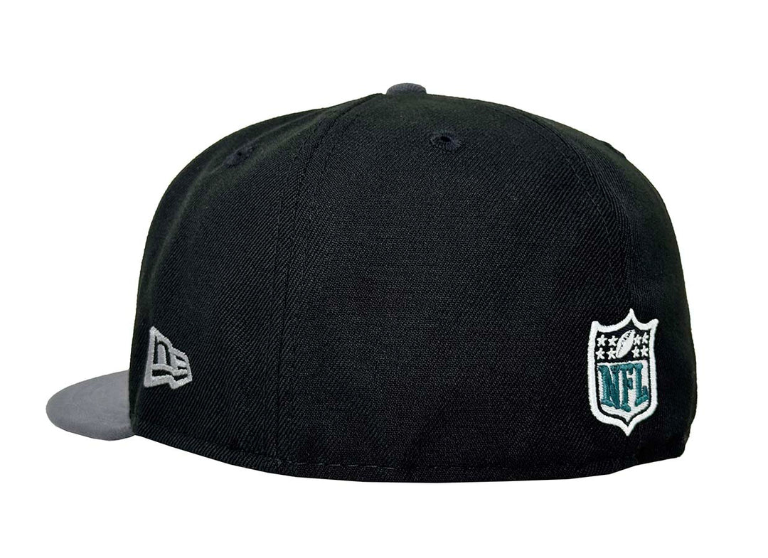 Philadelphia Eagles Fitted New Era 59Fifty 1996 Draft Black Graphite Grey Hat Cap Grey UV - THE 4TH QUARTER