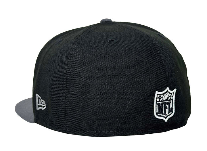 Raiders Fitted New Era 59Fifty 98 Draft Black Graphite Grey Hat Cap Grey UV - THE 4TH QUARTER