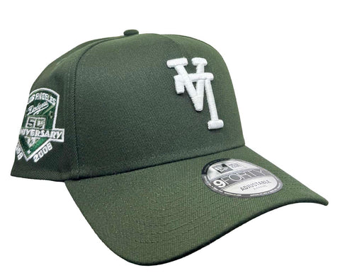 Los Angeles Dodgers Snapback 9Forty New Era A-Frame 50th Anniv Seaweed Green Cap Hat