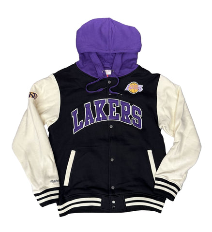 Los Angeles Lakers Mens Mitchell & Ness Courtside Hoodie Fleece Jacket