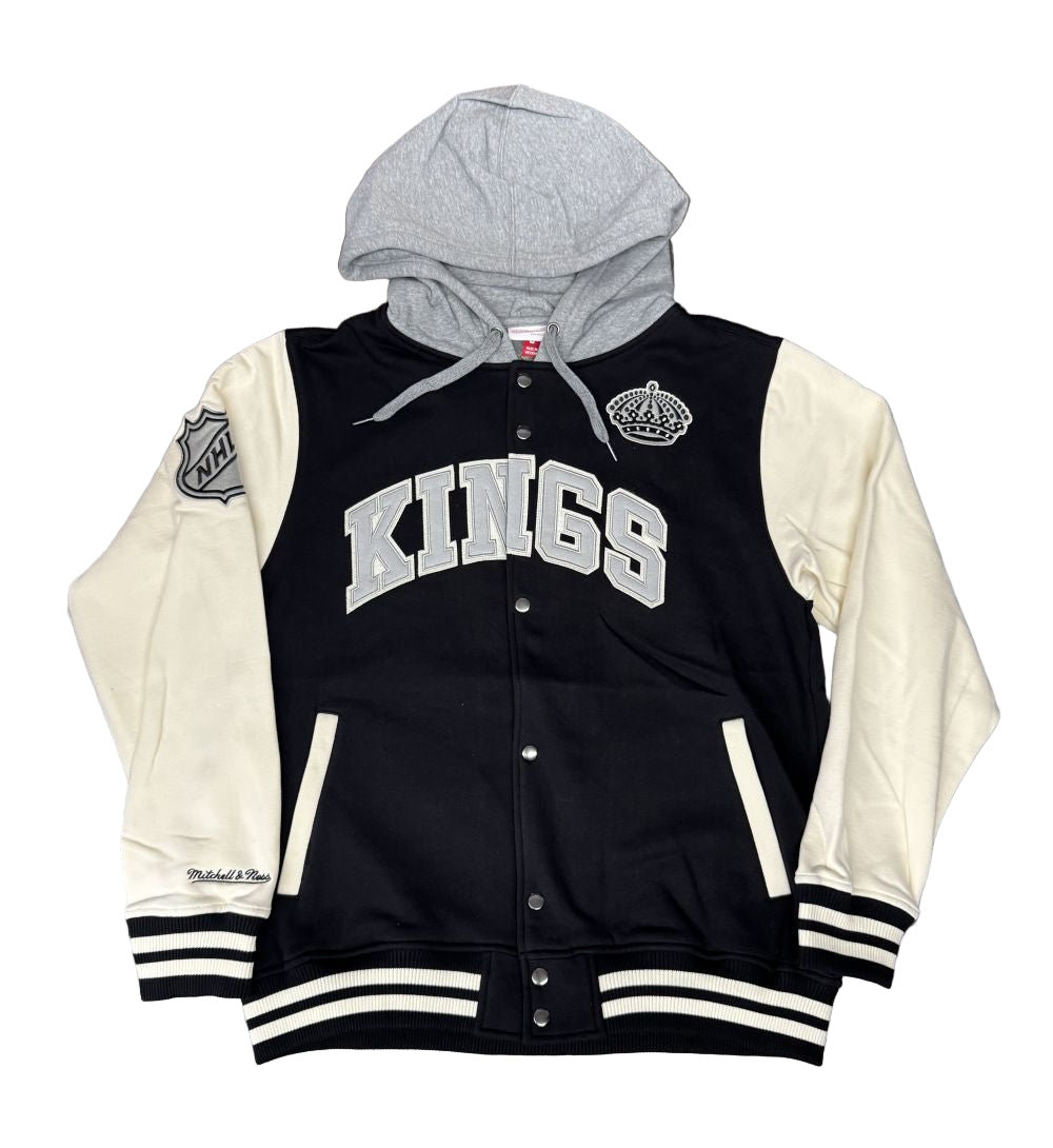 Los Angeles Kings Mens Mitchell & Ness Courtside Hoodie Fleece Jacket - THE 4TH QUARTER