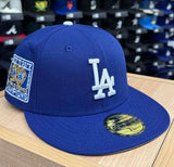 Los Angeles Dodgers Fitted 59FIFTY New Era 2025 WSC Back 2 Back Rings Royal Hat Cap Grey UV