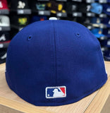 Los Angeles Dodgers Fitted 59FIFTY New Era 2025 WSC Back 2 Back Rings Royal Hat Cap Grey UV