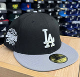 Los Angeles Dodgers New Era 59Fifty 100th Anni Black Grey Fitted Hat Cap Green UV