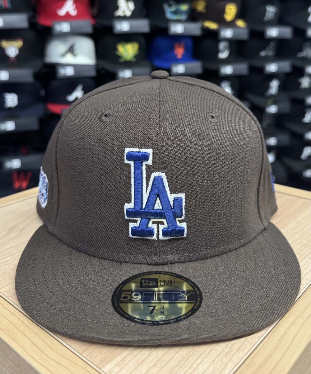 Los Angeles Dodgers Fitted New Era 59Fifty Blue Heaven Brown Cap Hat Grey UV