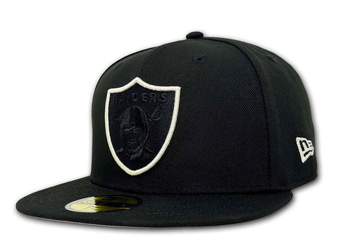 Raiders Fitted New Era 59Fifty Silver Element Black Hat Cap Grey UV