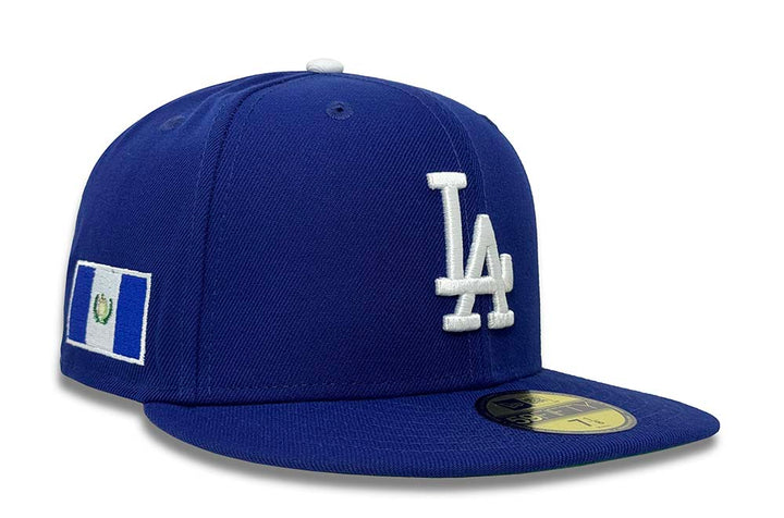 Los Angeles Dodgers Fitted New Era 59Fifty Guatemala Flag Blue Cap Hat Green UV - THE 4TH QUARTER