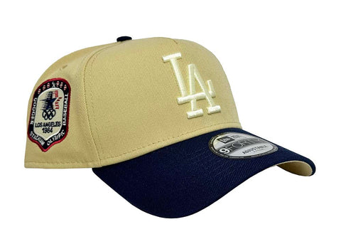 Los Angeles Dodgers Snapback 9Forty New Era A-Frame 84 Olympic Vegas Tan Navy Hat Cap Tan UV
