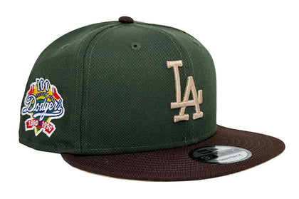 Los Angeles Dodgers Snapback New Era 9Fifty 100 Anni Seaweed Brown Cap Hat Camel UV