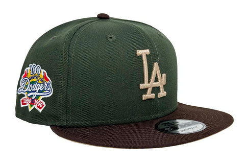 Los Angeles Dodgers Snapback New Era 9Fifty 100 Anni Seaweed Brown Cap Hat Camel UV