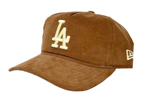 Los Angeles Dodgers Snapback New Era 19TWENTY Adjustable A-FRAME Corduroy Hat Cap Tan