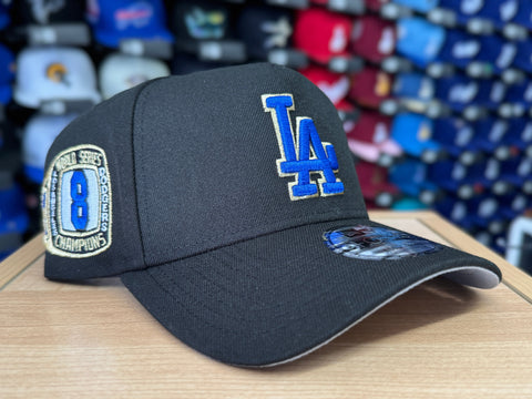 Los Angeles Dodgers Snapback 9Forty New Era A-Frame 8X Ring Black Cap Hat Grey UV