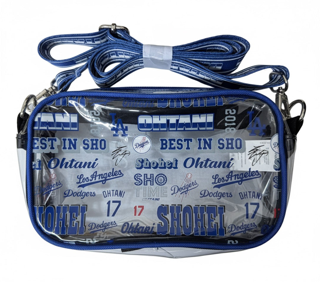 Los Angeles Dodgers Shohei Ohtani Repeat Retro Print Clear Crossbody Bag - THE 4TH QUARTER