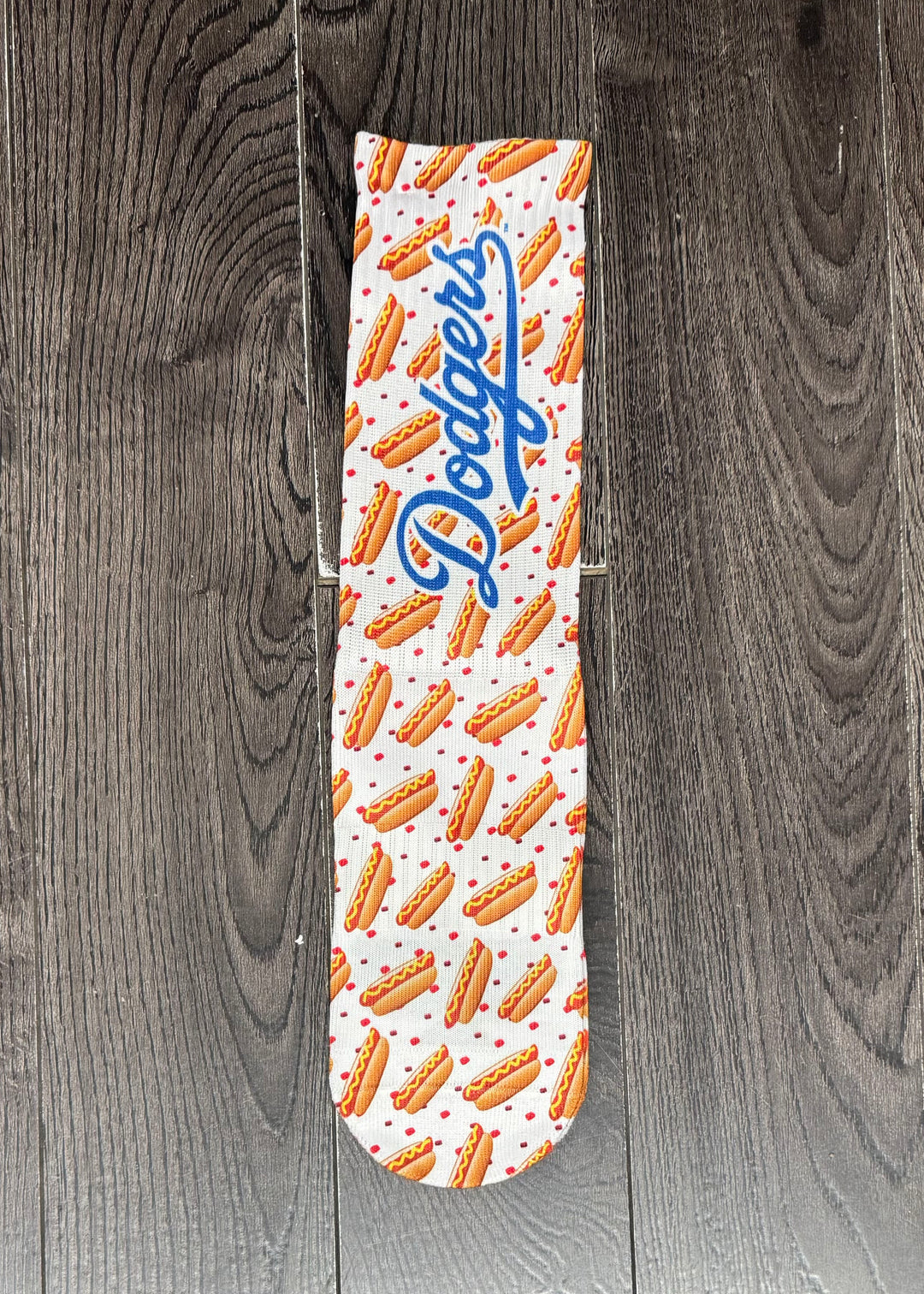 Los Angeles Dodgers Mens Socks ISlide Hot Dogs White