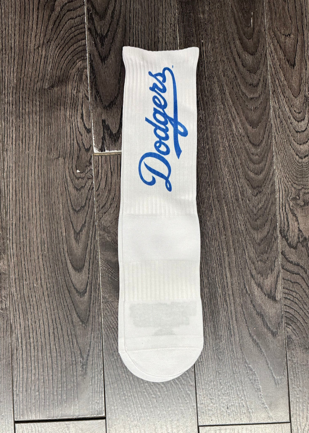 Los Angeles Dodgers Mens Socks ISlide Wordmark Logo White