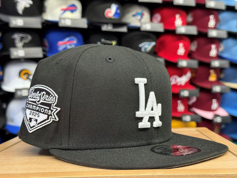 Los Angeles Dodgers Snapback New Era 2025 World Series Champions 9Fifty Adjustable Hat - Black