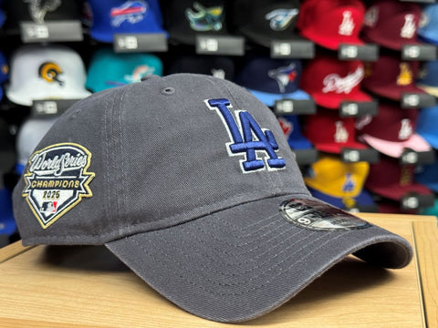 Los Angeles Dodgers Strapback New Era 2025 World Series Champions 9Twenty Adjustable Hat - Charcoal