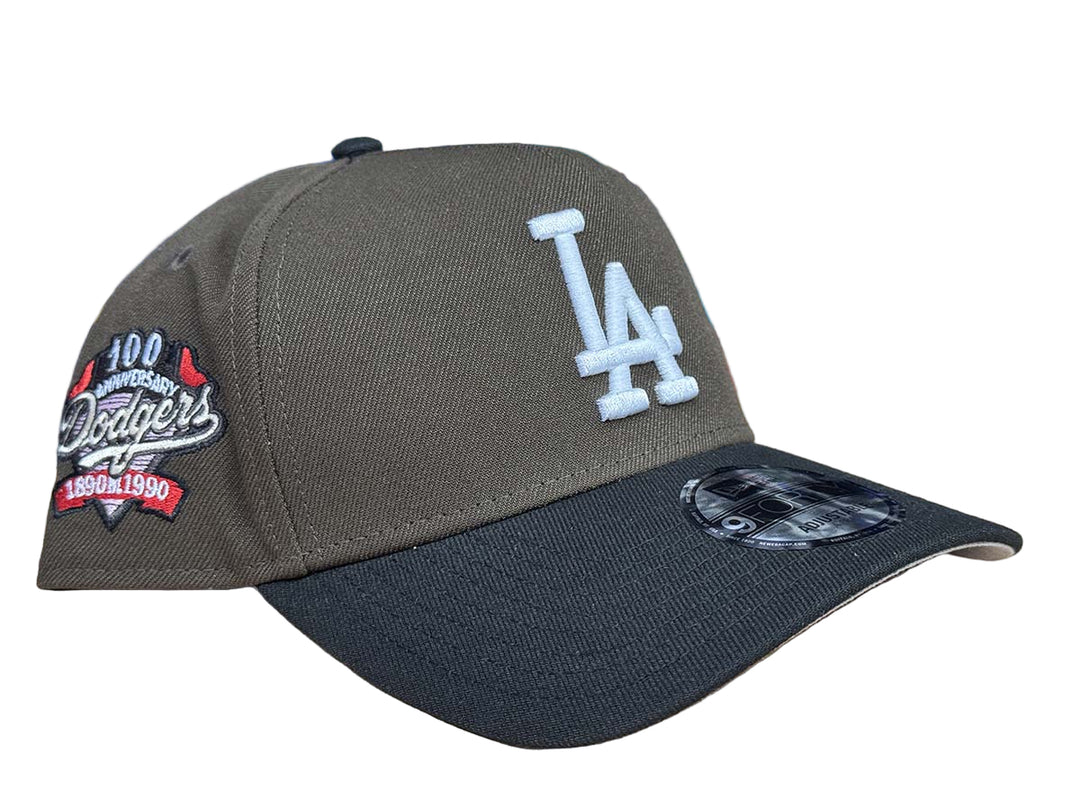 Los Angeles Dodgers Snapback 9Forty New Era A-Frame 100 Anni Brown Black Hat Cap Grey UV - THE 4TH QUARTER
