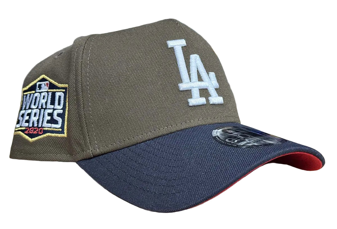 Los Angeles Dodgers Snapback 9Forty New Era A-Frame 2020 World Series Brown Navy Hat Cap Red UV - THE 4TH QUARTER