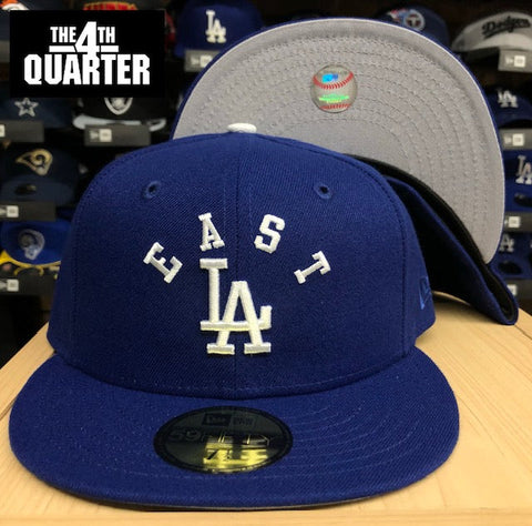 Los Angeles Dodgers Fitted New Era 59FIFTY East LA Blue Cap Hat Grey UV