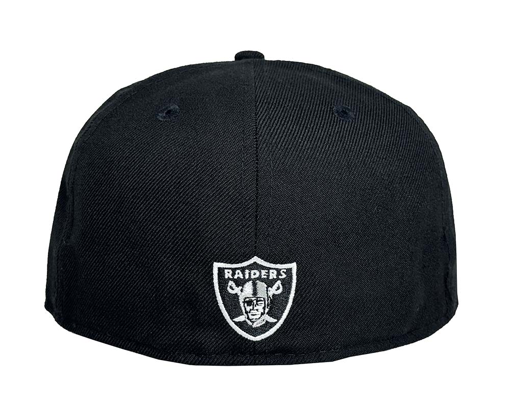 Los Angeles Raiders Fitted New Era 59Fifty Arch Logo Black Cap Hat Grey UV - THE 4TH QUARTER