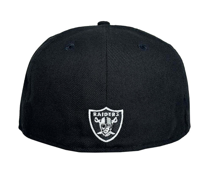 Los Angeles Raiders Fitted New Era 59Fifty Arch Logo Black Cap Hat Grey UV - THE 4TH QUARTER