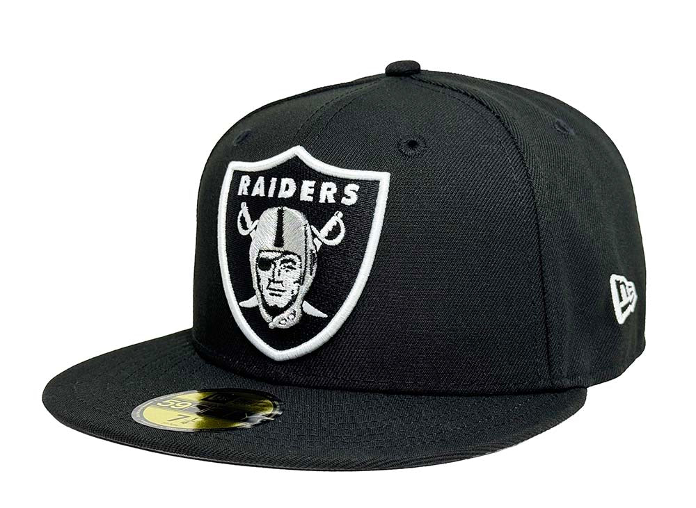 Raiders Fitted New Era 59Fifty XL Logo Black Cap Hat Grey UV - THE 4TH QUARTER
