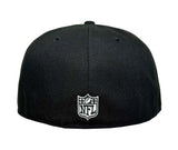 Raiders Fitted New Era 59Fifty XL Logo Black Cap Hat Grey UV