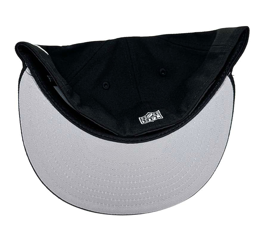 Raiders Fitted New Era 59Fifty XL Logo Black Cap Hat Grey UV - THE 4TH QUARTER
