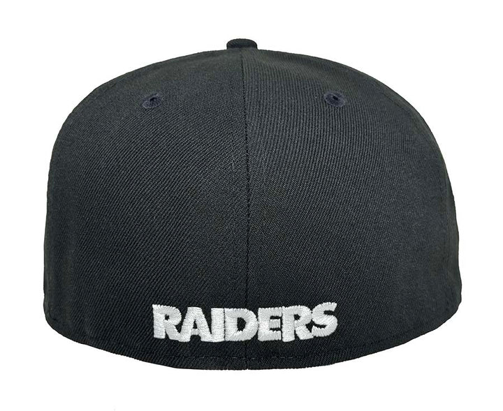 Raiders Fitted New Era 59Fifty 60th Anniversary Patch Black Hat Cap Pink UV