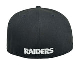 Raiders Fitted New Era 59Fifty 60th Anniversary Patch Black Hat Cap Pink UV