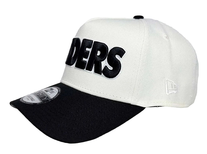 Raiders Snapback New Era 9Forty A-Frame 98 Draft Block Chrome Black Cap Hat - THE 4TH QUARTER