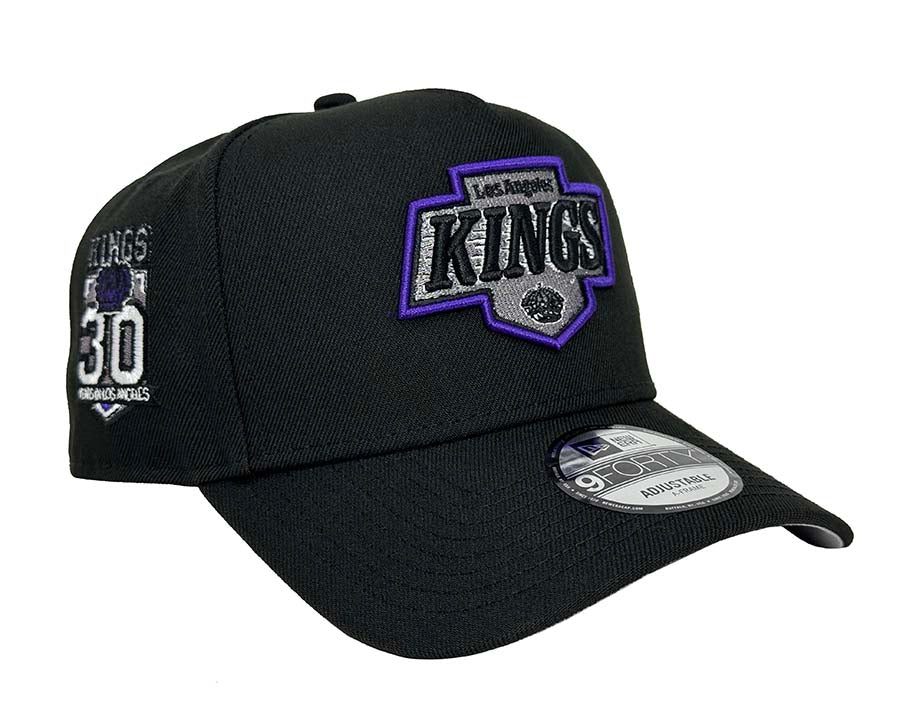Los Angeles Kings Snapback New Era 9Forty A-Frame 30th Anniversary Patch Black Cap Hat - THE 4TH QUARTER