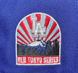 Los Angeles Dodgers Fitted New Era 59Fifty Tokyo Series Sunrise Patch Blue Black Hat