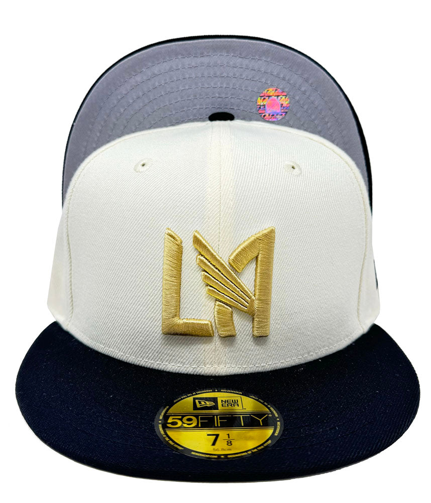 Los Angeles FC Fitted 59Fifty New Era Chrome Black Cap Hat Grey UV - THE 4TH QUARTER