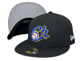 Charros De Jalisco Fitted New Era 59Fifty LMP Black Hat Cap Grey UV - THE 4TH QUARTER