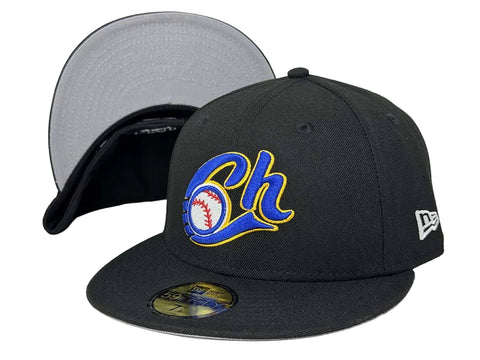 Charros De Jalisco Fitted New Era 59Fifty LMP Black Hat Cap Grey UV