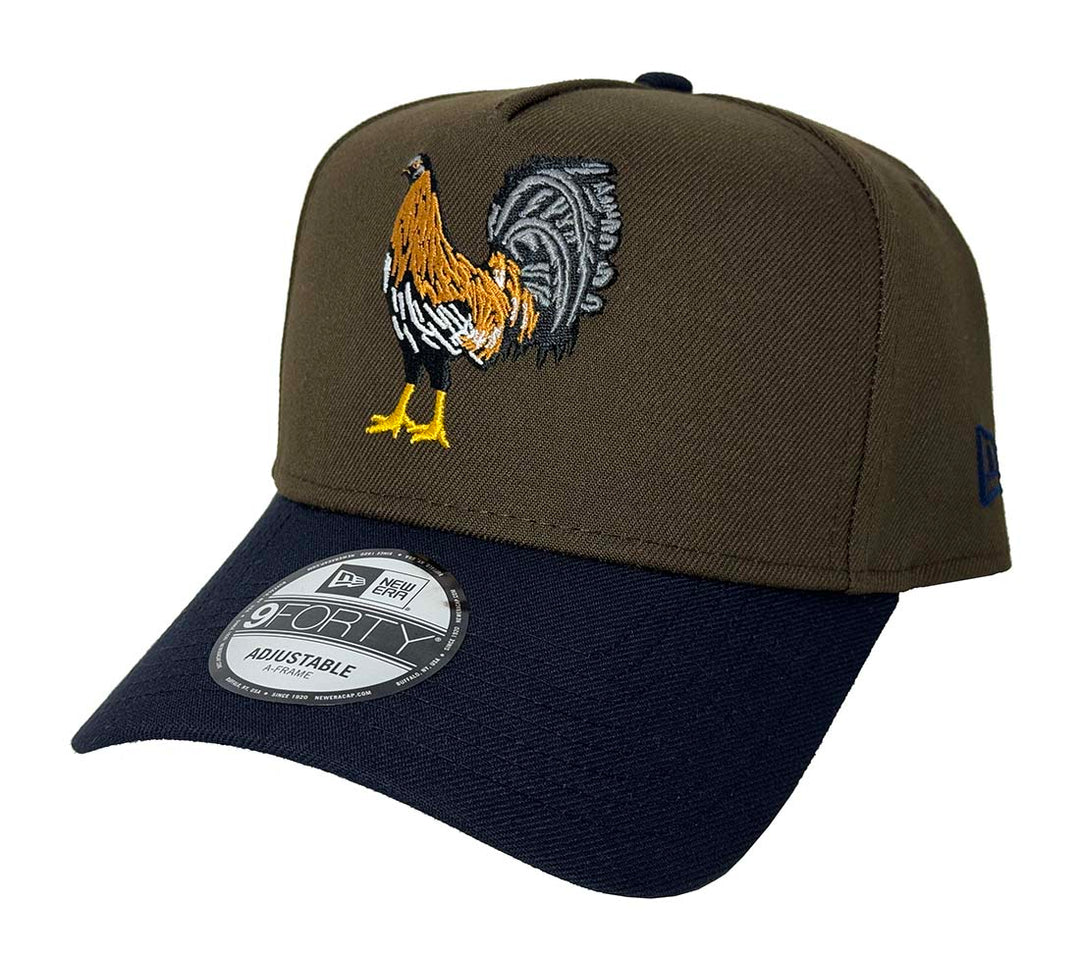 Mexico Snapback 9Fifty New Era A-Frame Rooster Brown Navy Cap Hat Grey UV - THE 4TH QUARTER