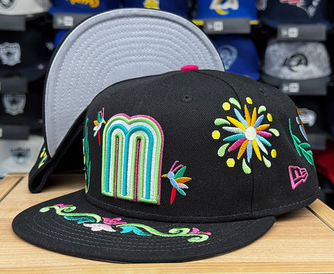 Mexico Fitted New Era 59FIFTY 2026 World Baseball Classics Arte Black Hat Cap - THE 4TH QUARTER