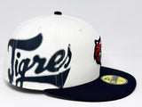 Tigres de Quintana Roo Fitted New Era 59Fifty LMB Spray Paint Chrome Navy Hat Cap Grey UV - THE 4TH QUARTER