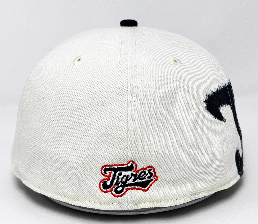 Tigres de Quintana Roo Fitted New Era 59Fifty LMB Spray Paint Chrome Navy Hat Cap Grey UV - THE 4TH QUARTER