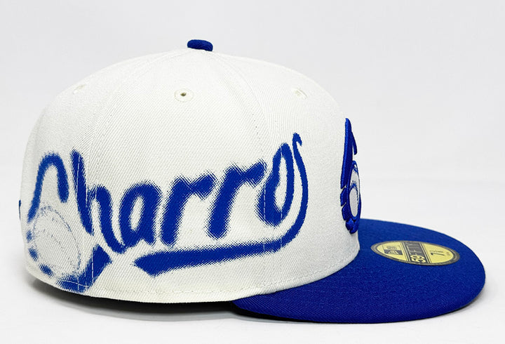 Charros de Guadalajara Fitted New Era 59Fifty LMB Spray Paint Chrome Blue Hat Cap Grey UV - THE 4TH QUARTER