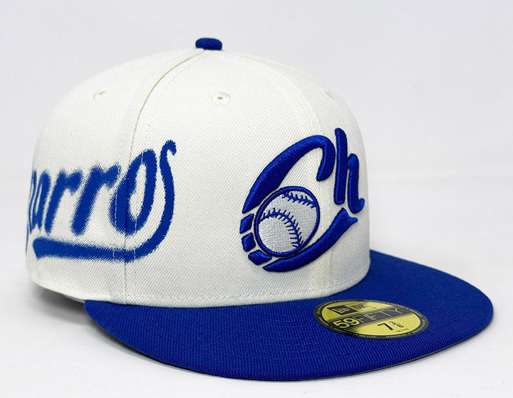 Charros de Guadalajara Fitted New Era 59Fifty LMB Spray Paint Chrome Blue Hat Cap Grey UV - THE 4TH QUARTER