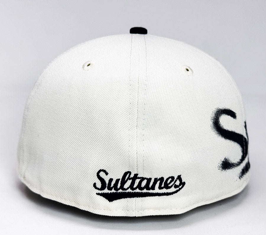 Sultanes de Monterrey Fitted New Era 59Fifty LMB Spray Paint Chrome Navy Hat Cap Grey UV - THE 4TH QUARTER
