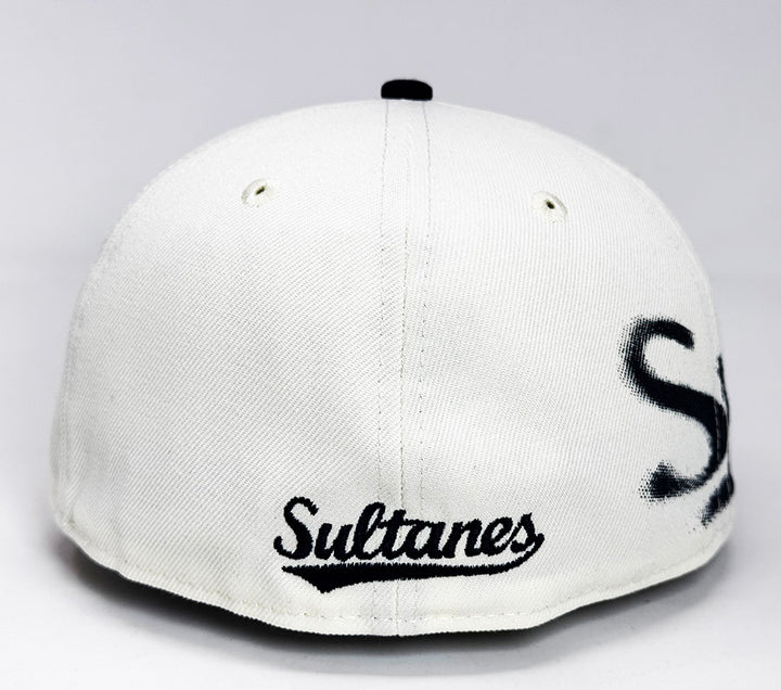Sultanes de Monterrey Fitted New Era 59Fifty LMB Spray Paint Chrome Navy Hat Cap Grey UV - THE 4TH QUARTER
