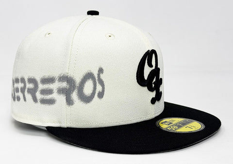 Guerreros de Oaxaca Fitted New Era 59Fifty LMB Spray Paint Chrome Black Hat Cap Grey UV - THE 4TH QUARTER