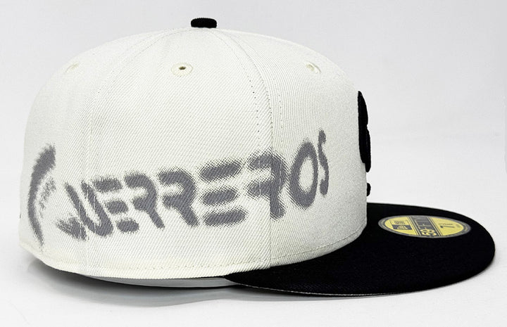 Guerreros de Oaxaca Fitted New Era 59Fifty LMB Spray Paint Chrome Black Hat Cap Grey UV - THE 4TH QUARTER