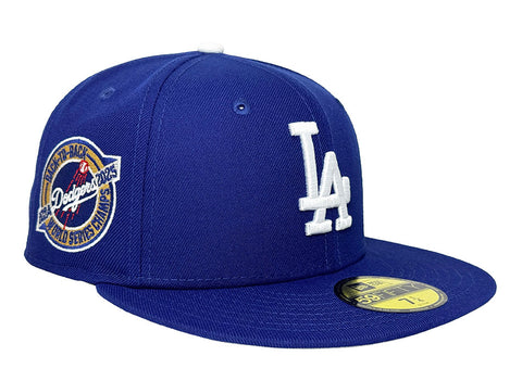 Los Angeles Dodgers Fitted 59FIFTY New Era 2025 Champions Back 2 Back Blue Hat Cap Grey UV - THE 4TH QUARTER